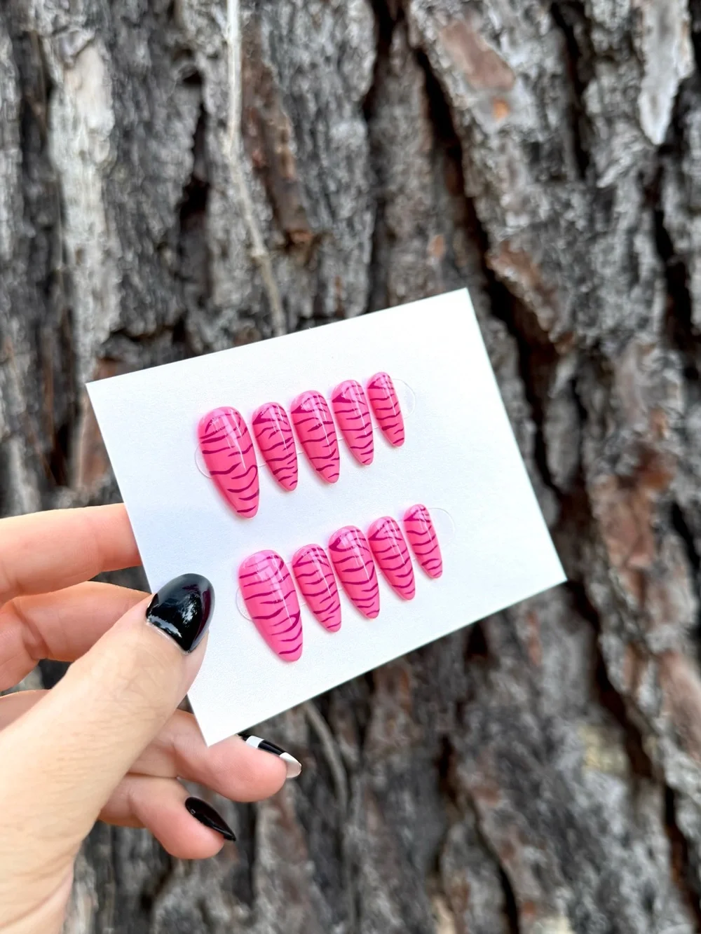 Pink Zebra Pop Press-On Nails